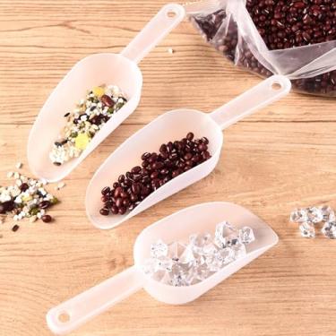 Imagem de 3 peças de colheres de gelo de plástico transparente, colher de cozinha multiuso para balde de gelo, pipoca, café, farinha, colher de plástico para bar festa casamento ração para cães (16,69 polegadas