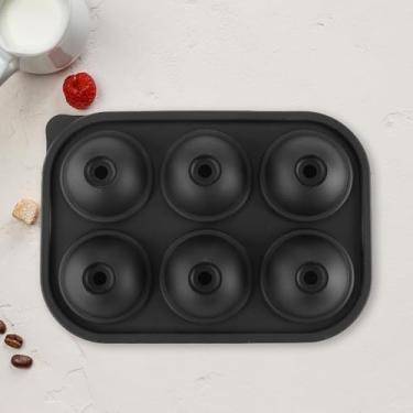 Imagem de Bandeja de silicone para cubos de gelo com tampa - 6 cavidades redondas - preta