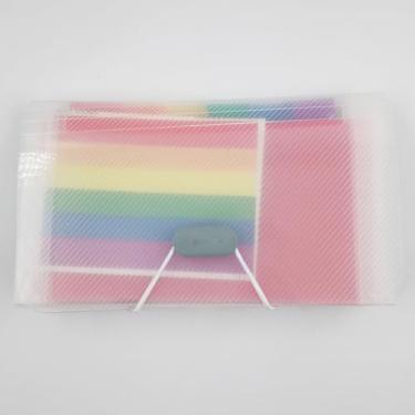 Imagem de Bolsa organizadora de documentos A6 portátil com 13 bolsos - Pasta escolar de plástico com bolsos transparentes - Cor