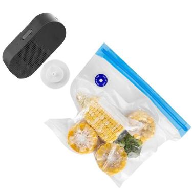 Imagem de Seladora A Vacuo 2 Em 1 Conserva Alimentos Comida Enche Bola Bomba Ar Portatil Multiuso Automatica Recarregavel