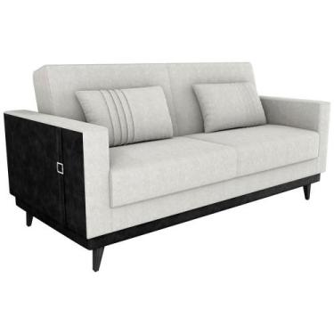 Imagem de Sofa Cama 2 Lugares 203 Cm Boucle material sintético Preto Milani Stor