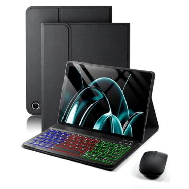 Imagem de Capa de teclado para 27.9 cm 2023 com suporte para lápis com capa de TPU macio - preta