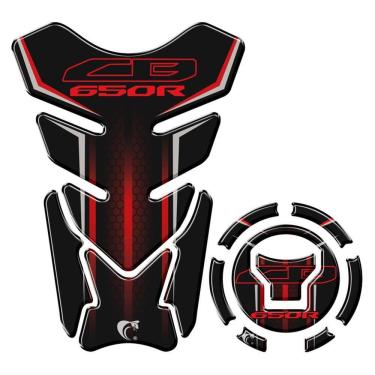 Imagem de Kit Adesivo Protetor Tanque E Bocal Honda Cb 650R + 2018 Vermelho Vermelho