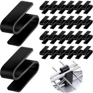 Imagem de Otoolling 24 ganchos de conexão S para sistema de prateleira de arame, ganchos de placa de fixação para prateleiras, prateleiras, armazéns, shoppings, jardins, lugares, prateleiras, acessórios (Preto)