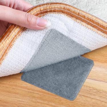 Imagem de 10 pares de fitas e almofadas de tapete, almofadas antiderrapantes para pisos, fita antiderrapante para carpete (cinza, pequena)