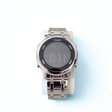 Imagem de Relógio Digital Feminino Champion Prata Cor do fundo Preto