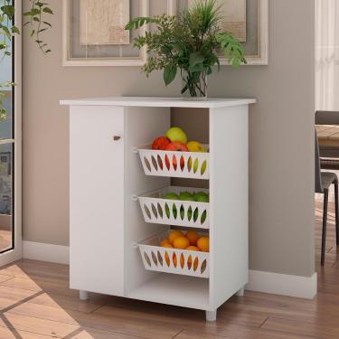 Imagem de Balcão Cozinha Fruteira Genialflex Lucy Branco