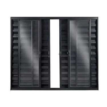 Imagem de Veneziana 6 Folhas Alumínio Brilhante, Branco ou Preto Linha 18 Modula