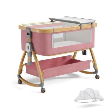 Imagem de Berço de bebê bonbay 4 em 1 com cama de cabeceira portátil