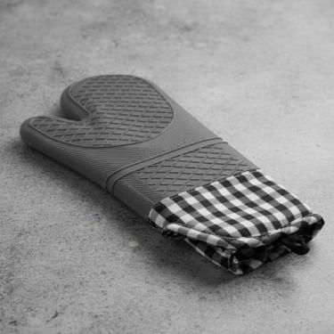 Imagem de Luva de Cozinha ThermoChef Cinza – Silicone Antitérmico e Antidesliza