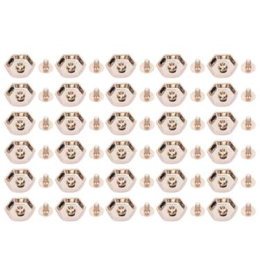 Imagem de GLOGLOW Conjunto de Parafusos de Rebites de Rebites Em Forma de Leathercraft, 30 Conjuntos de Zinco de Liga de Zinco de Couro Artesanato de Decoração de Hardware para Bolsas Cintos Sapatos Carteiras Assistir Tiras de Roupas Decoração de Casa Nan Nan (Dourado)