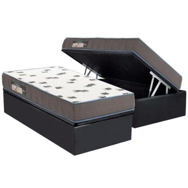 Imagem de Conjunto Box Baú Solteiro Colchão Espuma Ortobom D33 Light Saúde + Base Crc Suede Gray (88x188)