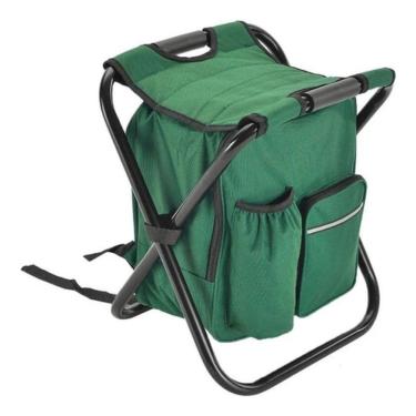 Imagem de Banqueta Dobravel Com Bolsa Mochila Semi Termica Cadeira Banco Para Pesca Camping Pesqueiro 2 Em 1 Cor:azul