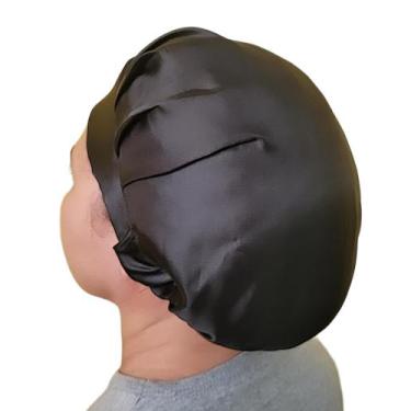 Imagem de Gorro de  cozinheiros Unissex em cetim  preto - IsaToucas 