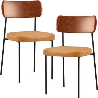Imagem de Kit 02 Cadeira Para Sala De Jantar Melina L02 Camel Whisky