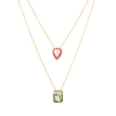 Imagem de Colar Escapulário Rodolita e Quartzo Rutilado Verde Semijoia