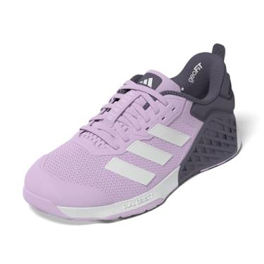Imagem de adidas Tênis de treinamento feminino Dropset 3, Ameixa em pó/branco/violeta pré-amado, 6 Wide