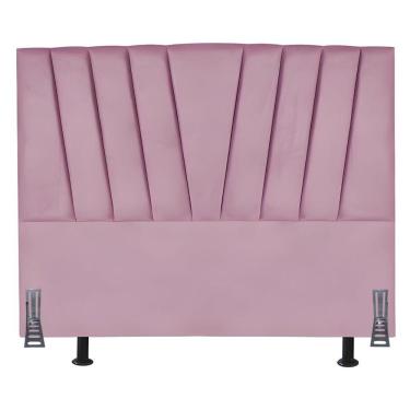 Imagem de Cabeceira Estofada Solteiro 90 Cm Safira Em Suede Com Frame Cor:rosa