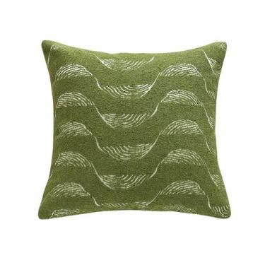 Imagem de Capa de travesseiro Green Wave Pattern Poliéster 45x45cm - yiweisai