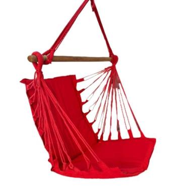 Imagem de Rede Cadeira De Teto Suspensa Reforçada Descanso e Balanço(VERMELHA-CADEIRA)