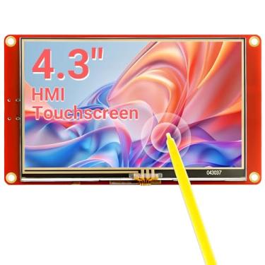 Imagem de ELECROW Tela ESP32 480 x 272, tela sensível ao toque HMI de 4,3 polegadas SPI TFT LCD Touchscreen com caixa de acrílico, processador LX6 dual-core de 32 bits, até 240 MHz, compatível com Arduino, LVGL