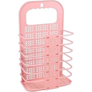 Imagem de Cesto Organizador Dobrável Multiuso com Alças – Compacto, Resistente e Perfeito para Lavanderia, Quarto e Banheiro (Rosa)