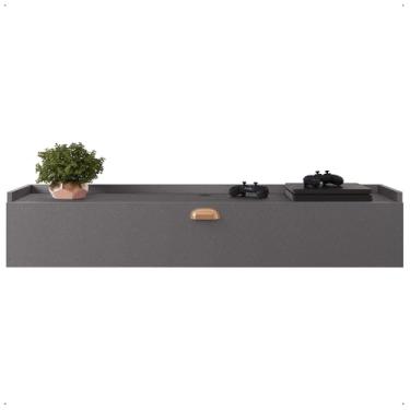 Imagem de Rack Suspenso Home Classic New Tv 32 Polegadas 1 Porta Puxador Concha Quarto Sala Recepção Cinza- Lojas RPM