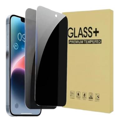 Imagem de Protetor de tela de privacidade para iPhone 16/iPhone 15/iPhone 14 Pro [6,1 polegadas] Pacote com 2 capas antiespião privadas de vidro temperado antiarranhões