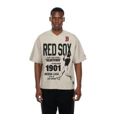 Imagem de CAMISETA NEW ERA OVERSIZE BOSTON RED SOX MLB BEGE-Masculino