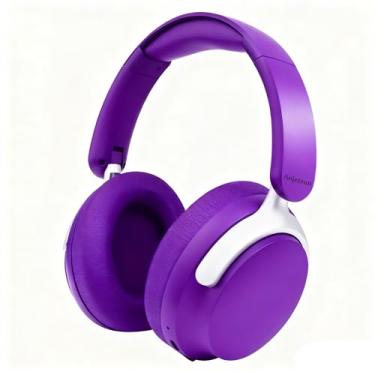 Imagem de Anjetsun Wireless Over Ear Headphones with Mic, 80H Playtime & 800mAh Fast Charge, ANC Noise Cancelling & Transparency Mode, Over The Head Headphones for Work Travel(Vivid Violet Tone)