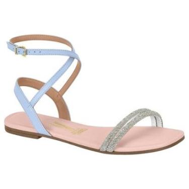 Imagem de Sandalia Rasteirinha Vizzano Feminina Strass Brilho Tiras-Feminino
