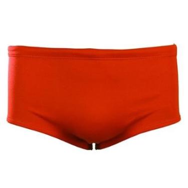 Imagem de Sunga Natação Lateral Larga (14 cm) Pé na Água Vermelha Helanca - H003-Masculino