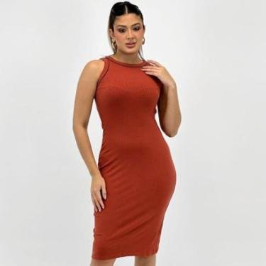 Imagem de Vestido Formitz Regata Midi Canelado Feminino-Feminino