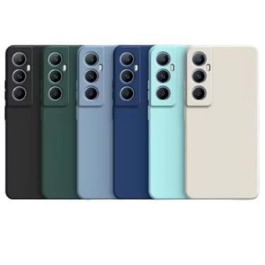 Imagem de Capa Capinha Compatível Realmi C65 Silicone Aveludada Ultra Fina e Resistente (AZUL PISCINA)