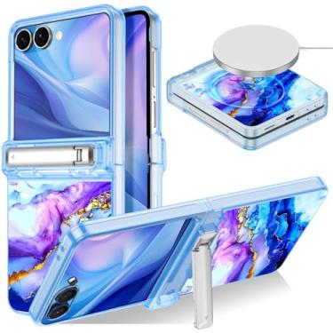 Imagem de Casetego Capa magnética para Galaxy Z Flip 7, [compatível com MagSafe] [Protetor de tela embutido] [Suporte] [Proteção de dobradiça] Capa feminina fina à prova de choque para Samsung Galaxy Z Flip 7