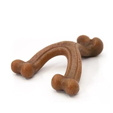 Imagem de Nylabone Brinquedo de mastigar forte estilo Wishbone Gourmet para cães, sabor bacon, pequeno - até 11 kg, 1 unidade