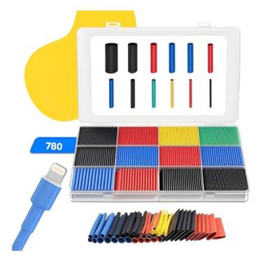 Imagem de Espaguete Isolante Termo Retrátil Colorido Kit 780 Peças - Nebi Magazi