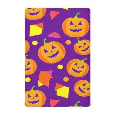 Imagem de Wassud Lençóis de berço respiráveis de abóbora de Halloween com grafite 68 x 99 cm, lençol de bebê neutro para meninos e meninas (serve para berço padrão e pacote e brincadeira)