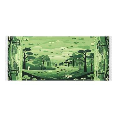 Imagem de Wassud Capas de lavadora e secadora Green Nature Scene, protetor de lavadora com sacos de armazenamento, capa de geladeira à prova de poeira com bolsos para lavanderia doméstica, cozinha, 120 x 55 cm