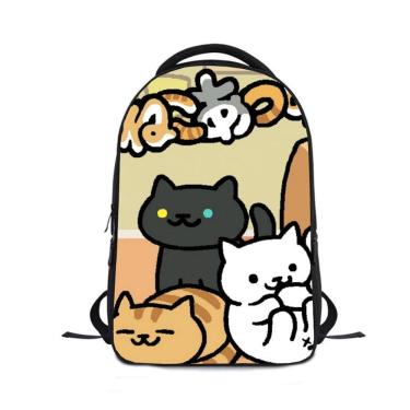 Imagem de Mochila escolar infantil Neko Atsume Impressão 3D Oxford 24x12x30cm