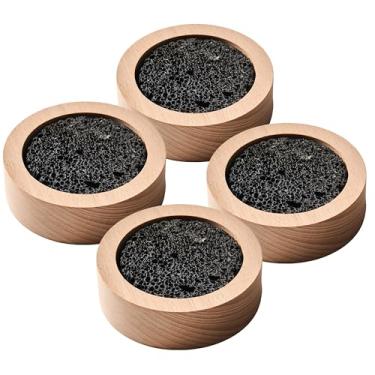 Imagem de CUIYAKI 4 peças pequeno difusor passivo de pedra vulcânica para óleos essenciais, ótimo para decorar na mesa, escritório ou carro