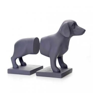 Imagem de Aparador de Livros Decorativo Em Resina Cinza Mate 21x27x12 Cm - D'Rossi