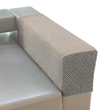 Imagem de PBIEHSR Capas de braço de sofá para sofá, capas de poltrona de apoio de braço, capas elásticas para cadeira reclinável, conjunto de 2 (cáqui escuro, grande)