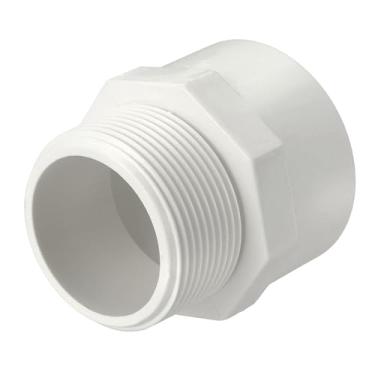 Imagem de DTGN 1 peça de encaixe de tubo de PVC de 3,8 cm, adaptador de rosca macho NPT SCH40 (rosca macho x SOC), conector de acoplamento deslizante de PVC para montagem de móveis, sistema de irrigação, branco