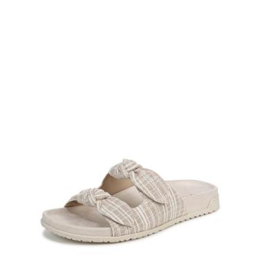 Imagem de Vionic Sandália feminina Elara Slide, Lona listrada creme, 8 Wide