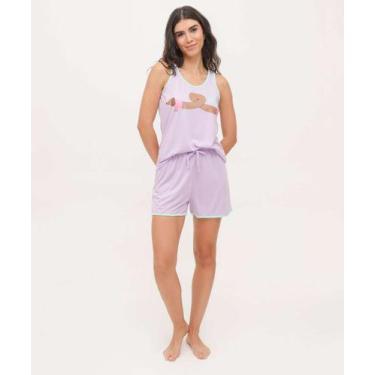 Imagem de Pijama Feminino Estampa Cachorro Sem Manga Marisa-87046, Lilás, M