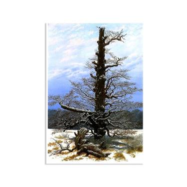 Imagem de ZUJGHSJG O carvalho na neve por Caspar David Friedrich impressões em tela bem decoração The World Classic Art Reproduções de arte grande giclee arte de parede para sala de estar decoração de casa 42 x