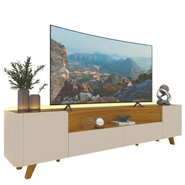 Imagem de Rack Para Tv Até 75 Polegadas 2 Portas 2 Gavetas Infinity Off White 230cm