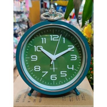 Imagem de Relógio de Mesa com Despertador Vintage Classic ou Candy - Design Charmoso, Funcional para Quarto, Sala de Estar e Escritório - Relógio Decorativo com Alarme Audível (Candy Verde Oliver)