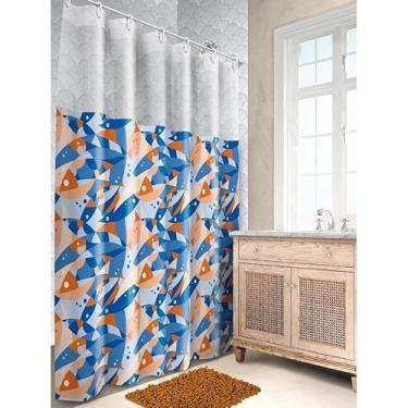 Imagem de Cortina de Box Banheiro Vinil com Ganchos – Cortina para Box Impermeável e Fácil de Limpar (SAIA PEIXES)